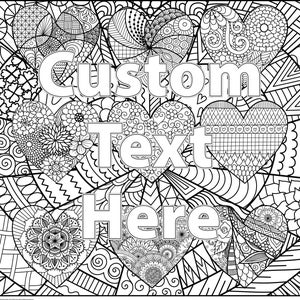 Giant Zendoodle Heart Coloring Poster | Beautiful Coloring Gift for All Ages | Custom Coloring Poster | Coloring Page | C3026