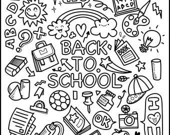 Giant Back to School Coloring Poster | Custom Zendoodle Mandala