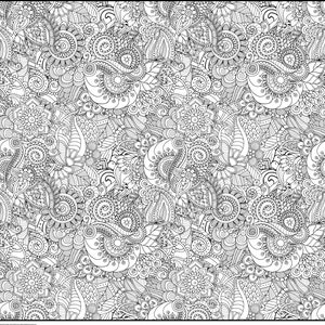 Giant Zendoodle Floral Mandalas Coloring Poster | Beautiful Coloring Gift for All Ages | C1125