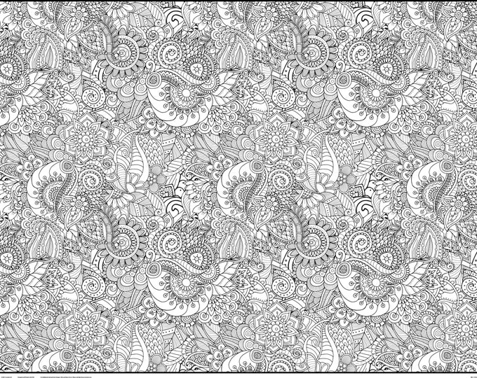 Giant Zendoodle Floral Mandalas Coloring Poster | Beautiful Coloring Gift for All Ages | C1125