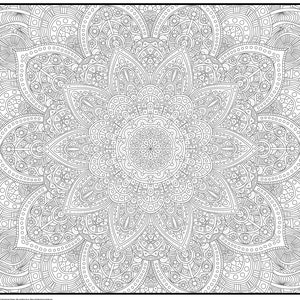 Giant Zendoodle Mandala Coloring Poster | 36&quot;x48&quot; | Beautiful Coloring Gift for All Ages