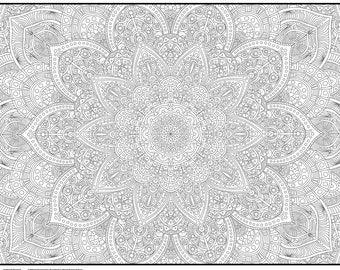 Giant Zendoodle Mandala Coloring Poster | 36&quot;x48&quot; | Beautiful Coloring Gift for All Ages