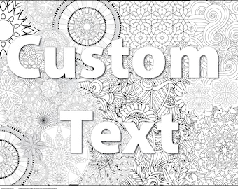 Custom ZenDoodle Coloring Poster, Large Abstract Line Art