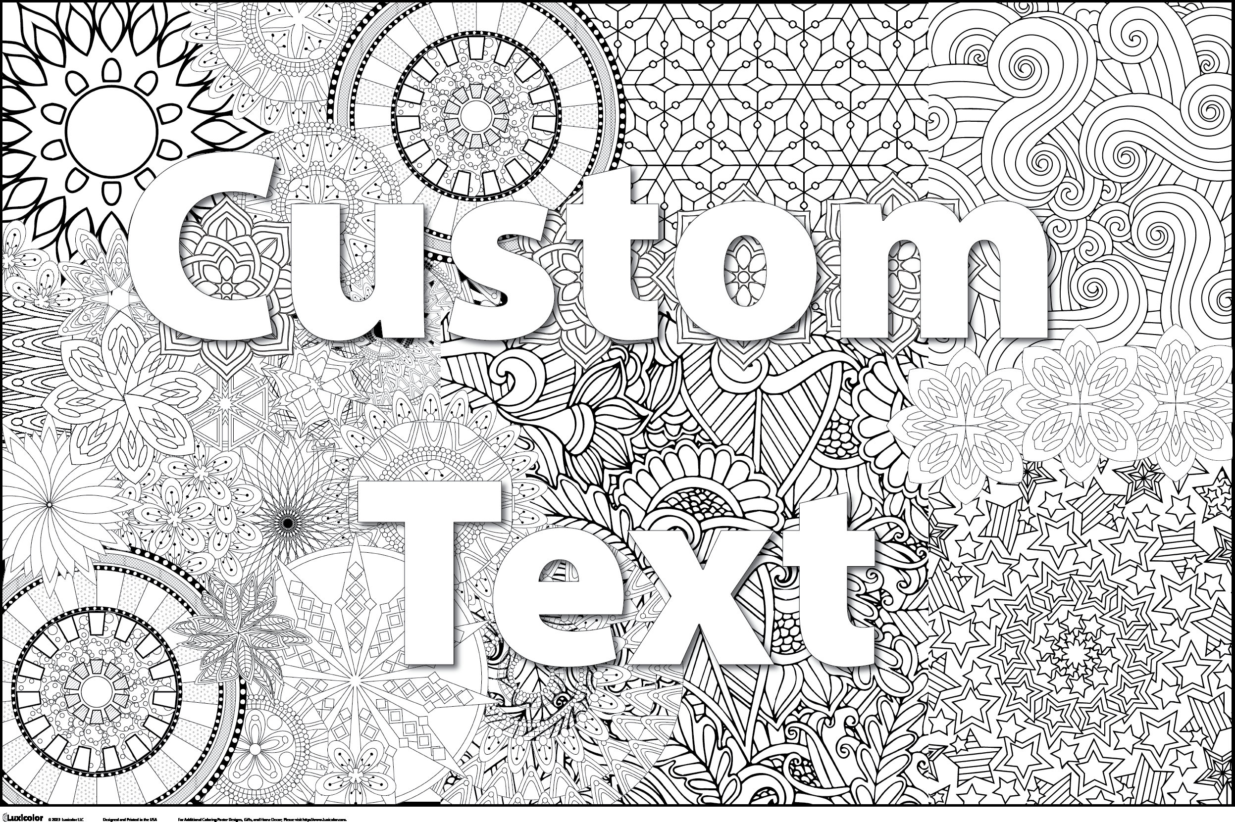 Abstract Lineart Coloring Poster, Custom Coloring, Large Coloring