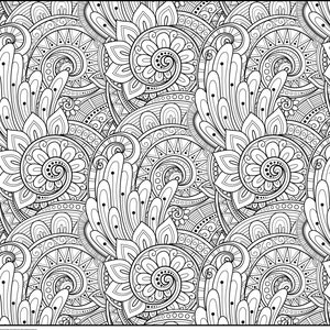 巨大な Zendoodle マンダラ塗り絵ポスター | あらゆる年齢層に贈る美しい塗り絵ギフト | C1122
