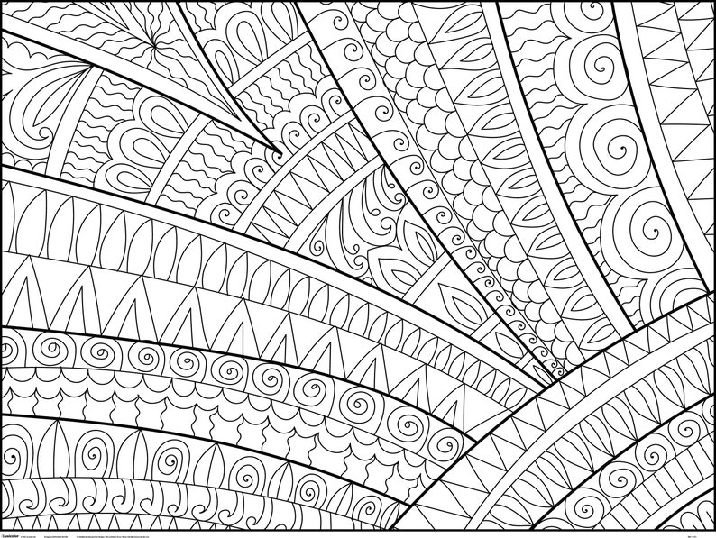 Abstract Lineart Coloring Poster, Custom Coloring, Large Coloring
