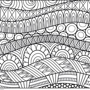 Giant Zen doodle Coloring Poster | Zendoodle Ripples |Beautiful Coloring Gift for All Ages