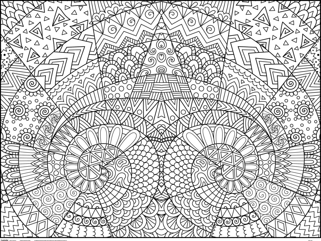 Personalized Zendoodle Coloring Poster, Custom Abstract Line Art - Etsy