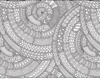 Giant Zendoodle Mandala Coloring Poster | Personalized Gift