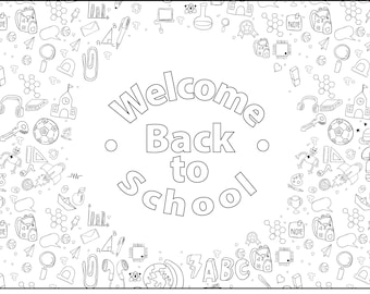 Giant Coloring Poster – Back to School Banner, Classroom Decor (36” x 72”)