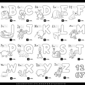 Giant Alphabet Coloring Poster | Beautiful Coloring Gift for All Ages | Personalized | E1001