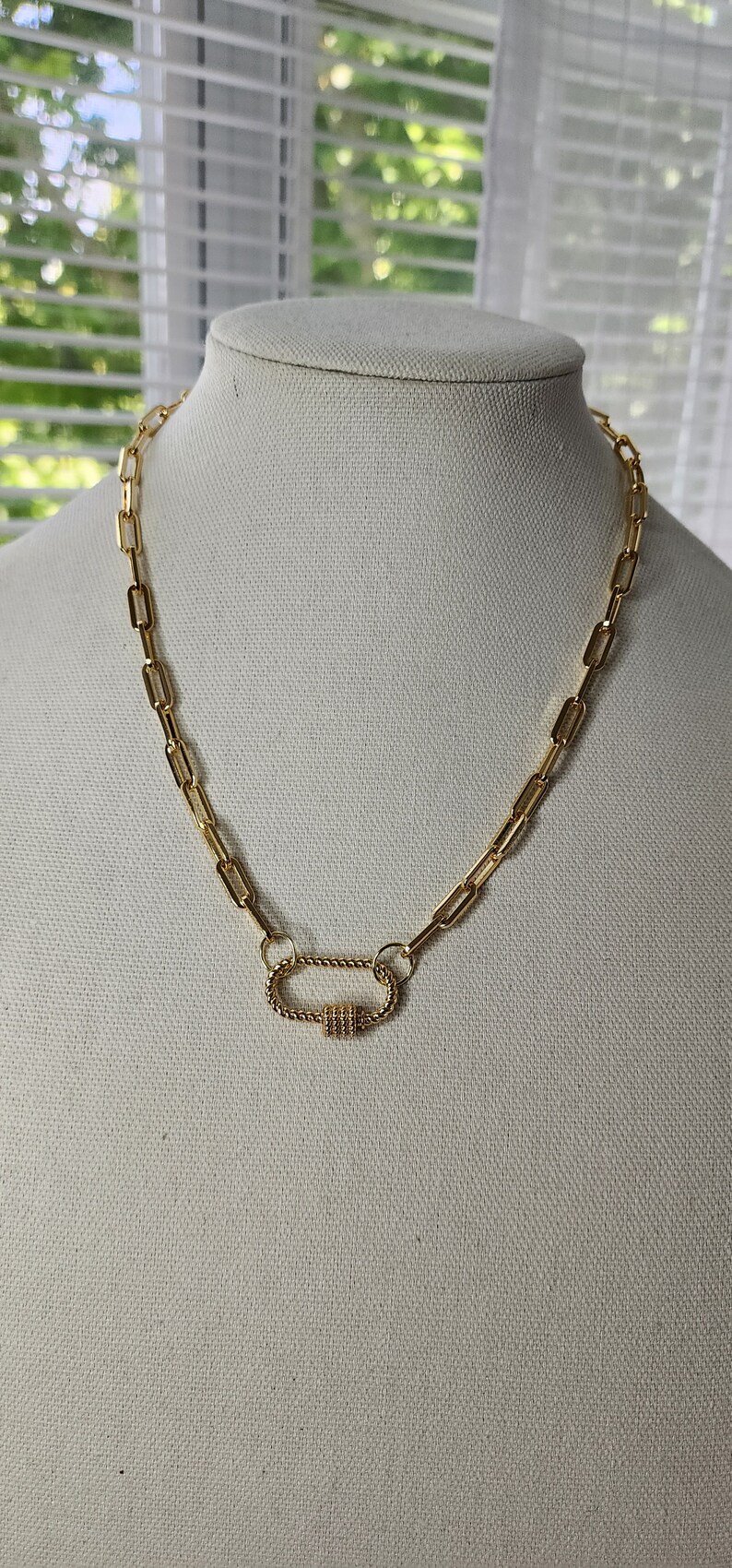 Paperclip Minimalist Chain With Carabiner Lock Clasp - Etsy