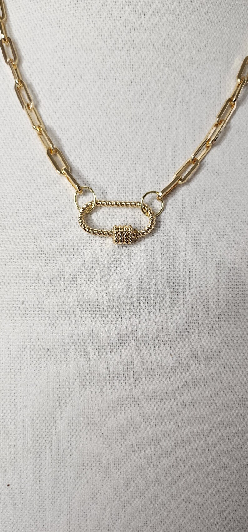 Paperclip Minimalist Chain With Carabiner Lock Clasp - Etsy