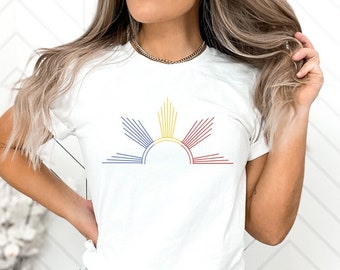 Minimalistisches Fillippinen Sun Tagalog Hemd, Unisex Philippinen Sweatshirt, Filippinisches Erbhemd, Stolzes Philippinisches Heim
