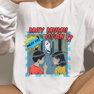 Filipijns Mumu Comic shirt met lange mouw vintage cartoon grafisch T-shirt retro Filipijns folklore wezen cadeau voor Filipijns, spookshirt