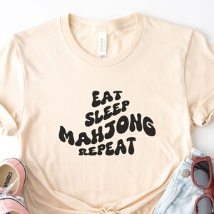 Eat Sleep Rapport Shirt, Mahjong Tshirt, Mahjong Geschenk, Mah Jongg Shirt, Mahjong Spielnacht T Shirt, Vatertagsgeschenk, Muttertagsgeschenk