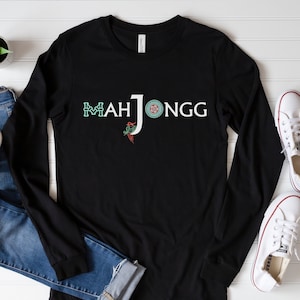 Mahjongg Long Sleeve Tee, Mahjong Tshirt, Mahjong Gift, Mah Jongg Shirt, Mahjong Game Night T Shirt, Fathers Day Gift, Mothers Day Gift