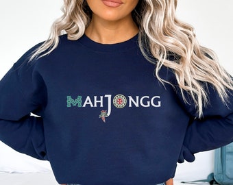 Mahjong Sweater, Unisex Mahjong Sweatshirt, Mahj Gamer Top, Gaming Sweater, Mahjong Tiles, Chinese Game, Chinese Tiles, Mahj Era