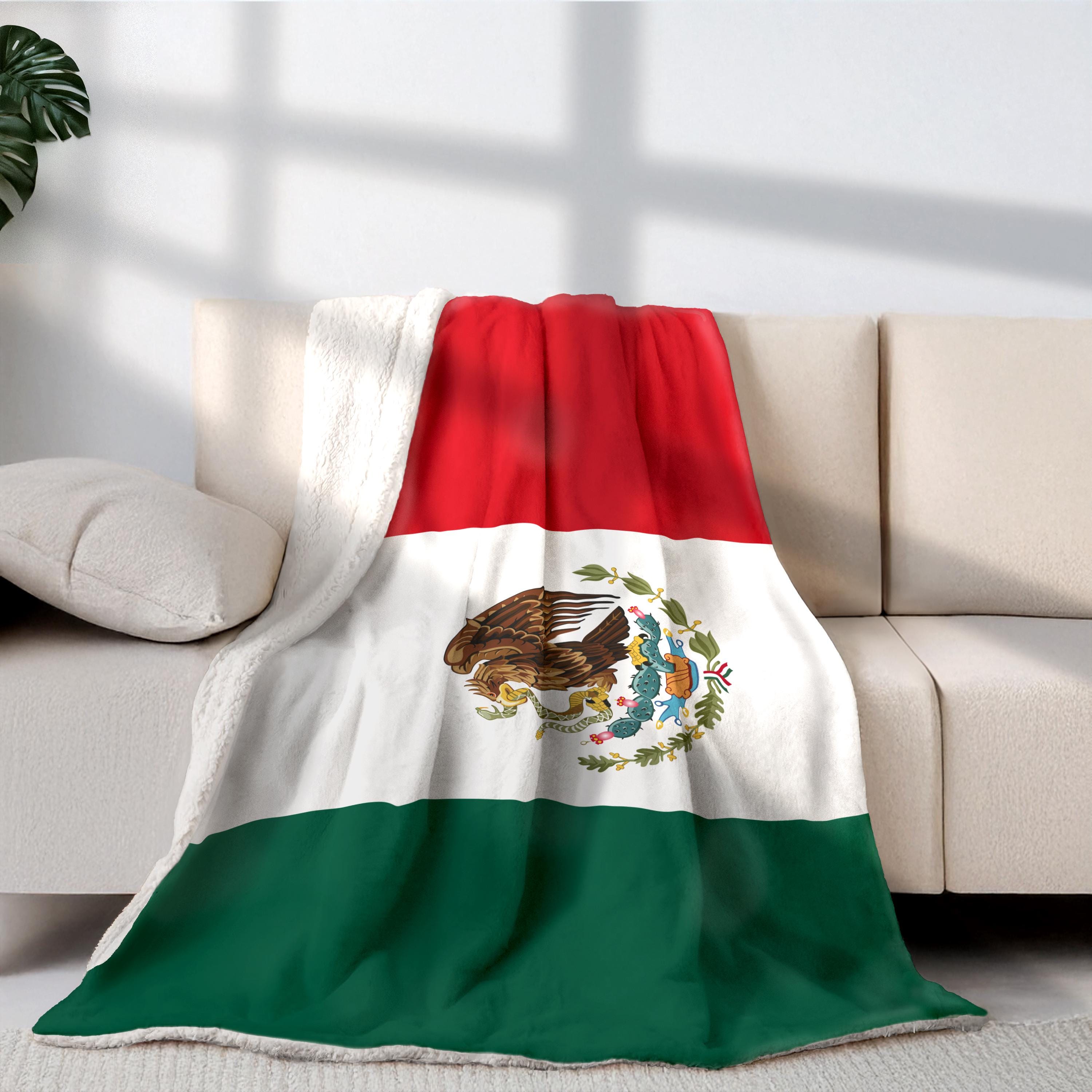 Mexican Flag Woven Blanket Bedroom Décor Throw Mexican Pride Gift for LatinX Sherpa Blanket Mexican Tapestry Protest Blanket