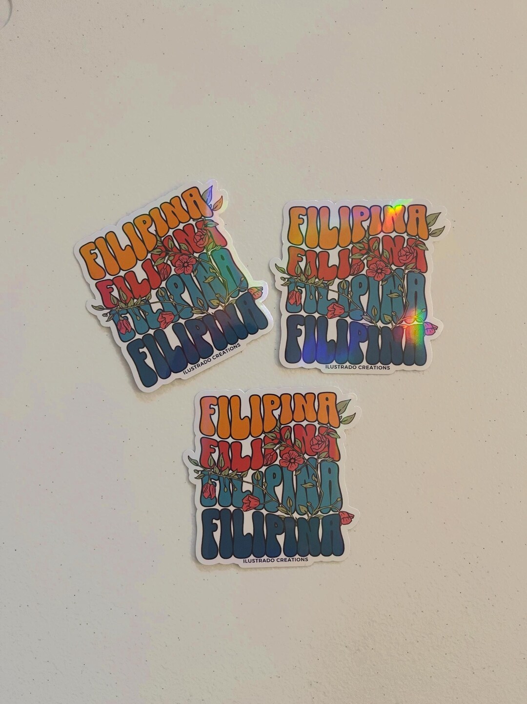 Filipina Sticker, Holographic Filipino, Minimalistic Philippines Sun ...