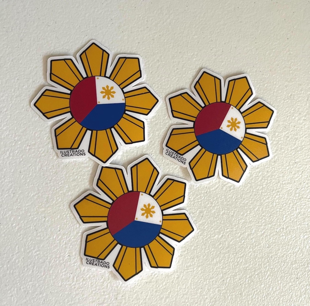 Filipino Sun Sticker, Minimalistic Philippines Star, Hydro Laptop Decal ...