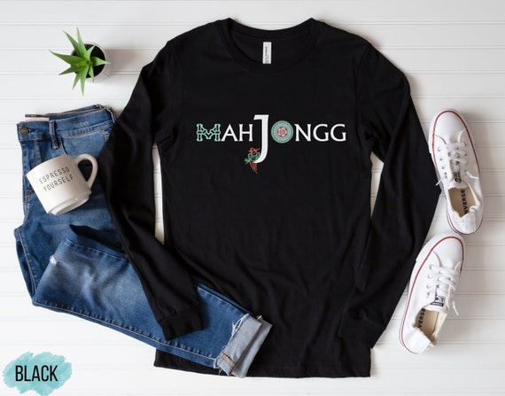 Mahjongg Long Sleeve Tee, Mahjong Tshirt, Mahjong Gift, Mah Jongg Shirt, Mahjong Game Night T Shirt, Fathers Day Gift, Mothers Day Gift