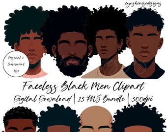 Faceless Black Men PNG, Black Man, Black Girl Clipart, Black Girl Magic, For Planner, Student Planner, Melanin, Digital Stickers, Journal