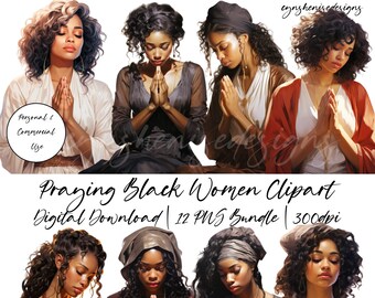 Self Love Clipart Bundle, Black Girl Clipart, Black Woman Fashion Clipart, Black Girl Magic, Black Girl Clipart for Planner, Digital Sticker