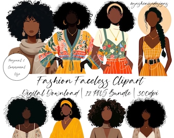 Faceless Black Girl PNG, Black Woman, Black Girl Clipart, Black Girl Magic, Black Girl Planner Melanin, Digital Stickers, Student Journal
