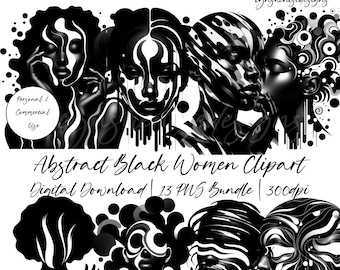 Abstrakcyjna beztwarzowa czarna dziewczyna PNG, czarna kobieta, clipart czarnej dziewczyny, magia czarnej dziewczyny, planer czarnej dziewczyny, melanina, naklejki cyfrowe, dziennik