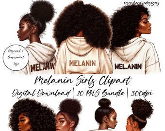 Self Love Clipart, Black Girl PNG, Melanin Clipart, Afro Girl Clipart,  Black Girl Magic, Black Girl Clipart for Planner, Digital Stickers