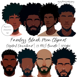 Faceless Black Men PNG, Black Man, Black Girl Clipart, Black Girl Magic, For Planner, Student Planner, Melanin, Digital Stickers, Journal