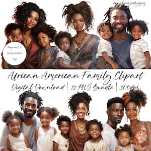 Familia afroamericana PNG Clipart, Afro Girl Clipart, Black Girl Clipart, Mujer Negra, Hombre Negro, Transparente, Niños, Uso Comercial