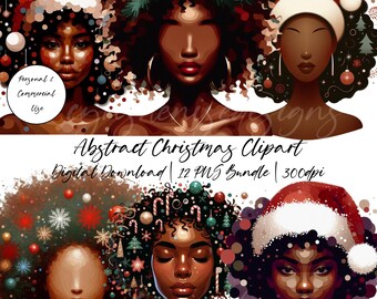 Boże Narodzenie Abstrakcyjna Bez Twarzy Czarna Dziewczyna PNG, Czarna Kobieta, Czarna Dziewczyna Clipart, Czarna Dziewczyna Magiczny Planner, Melanina, Naklejki Cyfrowe, dziennik