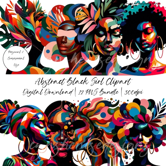 Abstract Faceless Black Girl PNG, Black Woman, Black Girl Clipart, African American, Black Girl Planner, Melanin, Digital Stickers, journal