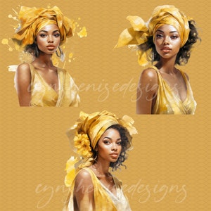 Black Girl Clipart, Black Girl Png, Black Woman Png, Afro Girl Clipart, Orisha Oshun Yemaya, Black girl journal, Digital stickers, Melanin image 2