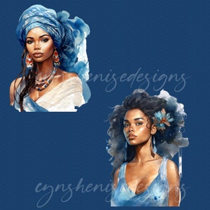 Black Girl Clipart, Black Girl Png, Black Woman Png, Afro Girl Clipart, Orisha Oshun Yemaya, Black girl journal, Digital stickers, Melanin image 4