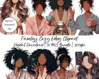Faceless Black Girl PNG, Black Woman, Black Girl Clipart, Latina, Planner, Relaxing, Self Love, Journal, Digital Stickers, Digital Download