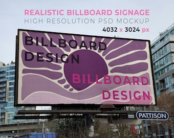 REALISTYCZNY BILLBOARD SIGANE - Mockup w formacie Psd o wysokiej rozdzielczości (projektowanie oznakowań, sztuka cyfrowa, marketing, projektowanie marki, reklama)