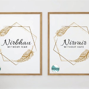 Nirbhau Nirvair, Digital Download, Sikh Wall Art, Pooja Room Decor, Sikh Prayer, Sikh Mandir Sign, Sikh Gurdwara Sign