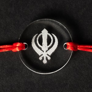 Sikh Acrylic Bracelet, Khanda, Punjabi, Unique, Modern, Minimalist, Wedding Favor, Mehndi Favor