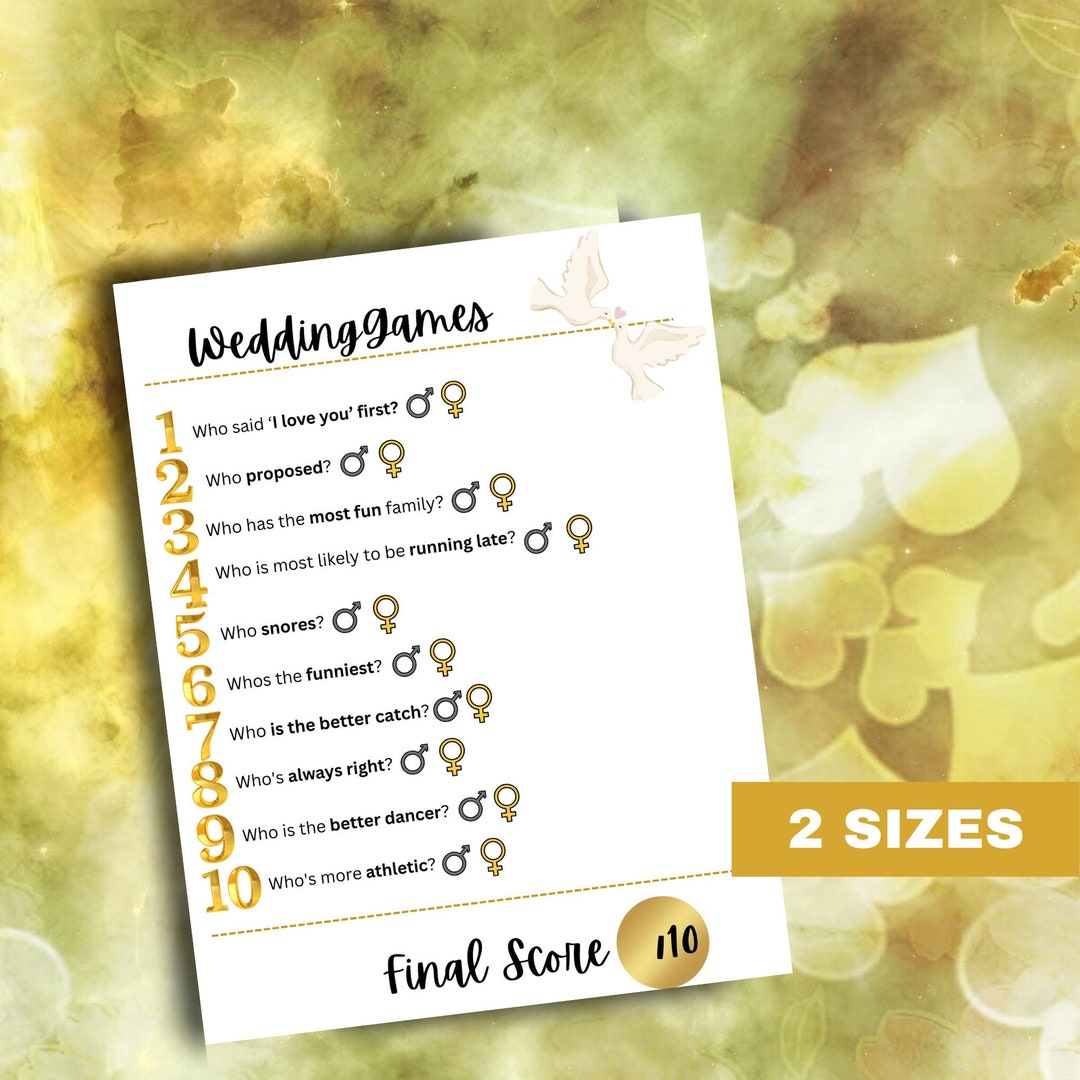 Bachelorette Party Game Printable 1 Clean Wedding Party Game Etsy