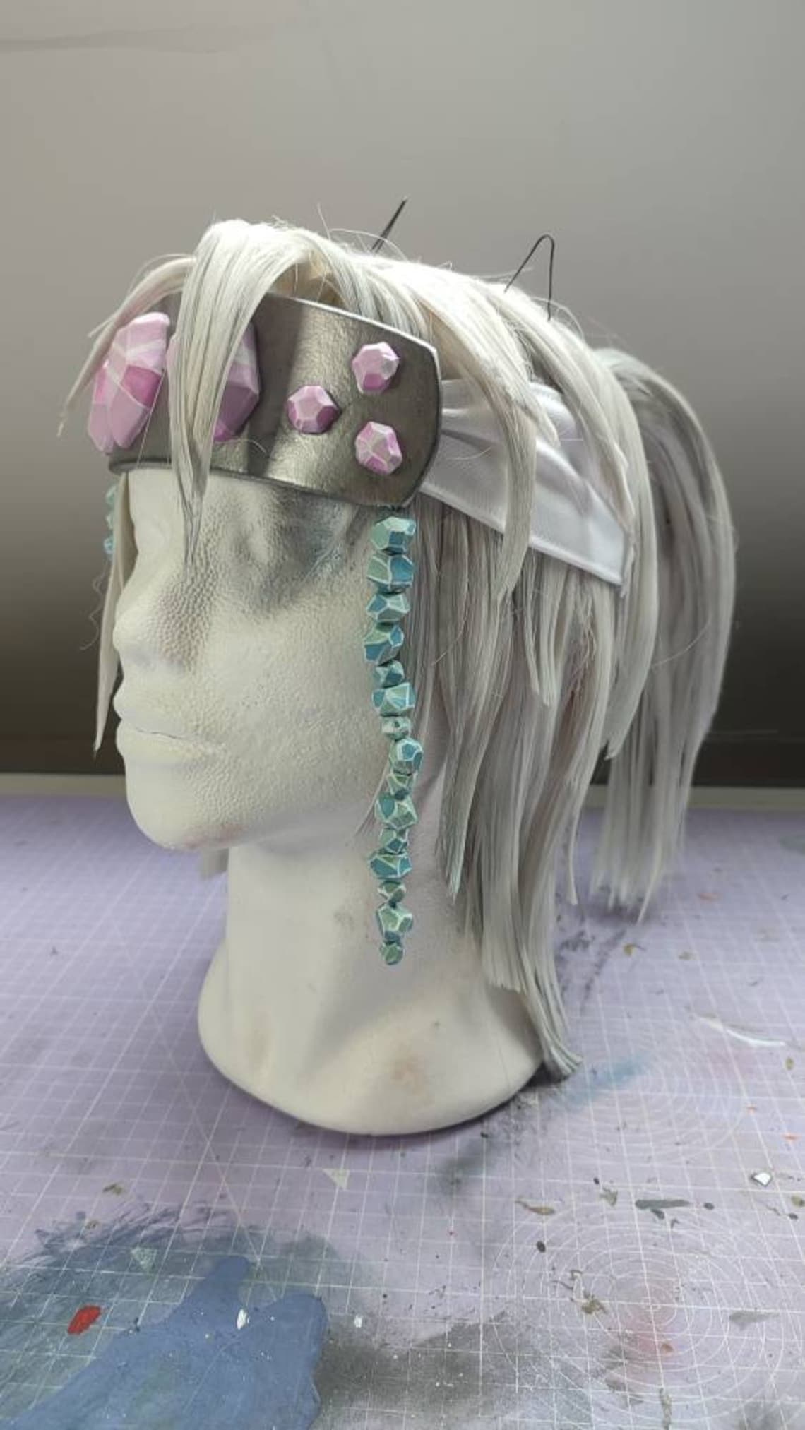 DEMON SLAYER Uzui Tengen Headband Handmade, With or Without Fasteners