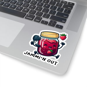 Jammi&#39;n Out | Vinyl Sticker | Laptop Sticker | Water Bottle Sticker | Cute | Kawaii | Strawberry Jam