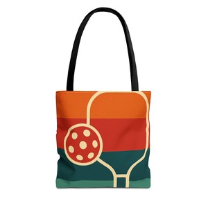 Retro Pickleball Tote Bag - Stripes Variation (AOP)