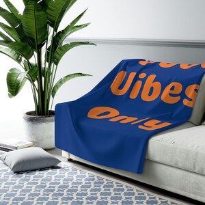 Good Vibes Only | Sherpa Fleece Blanket | College Dorm Decor | Positive Energy | Mindfulness | Relaxation | Soft and Warm | Chill Vibes image 4