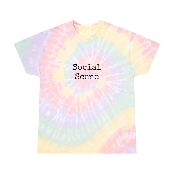 T-shirt effet tie-dye scène sociale | Papillon social | Réseautage | Communauté | Amis | Dynamique | Accrocheur | Initiateur de conversation | Influenceur