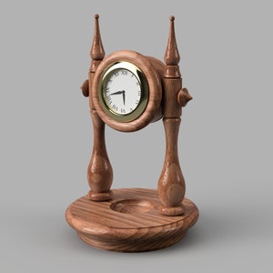 PDF Download, Desk Clock Woodturning Plan for Clock Making Plans for Woodworking Project for Wooden Clock Building Instructions DIY Clock