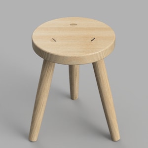 Wood Stool - 3 Legged Stool Wood Turning Plans for Irish Milking Stool Wood Working Plan for Wooden Chair Making Guide for Seat PDF Download