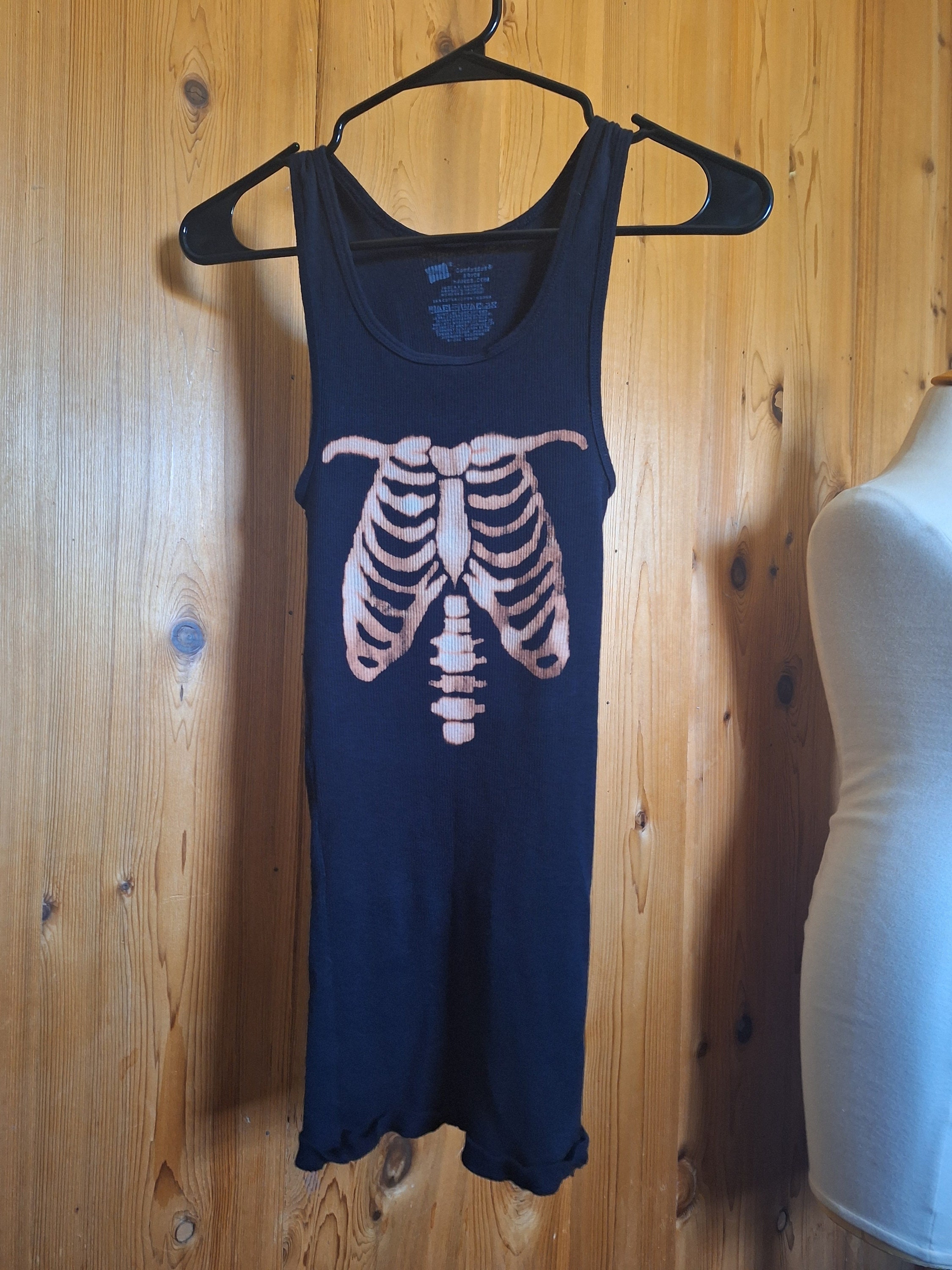 skeleton rib cage crop top